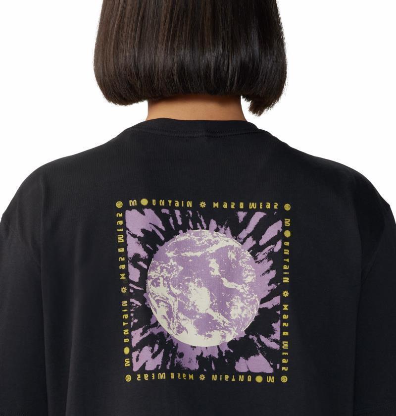 Tie Dye Earth Boxy SS - Womens - Black 4