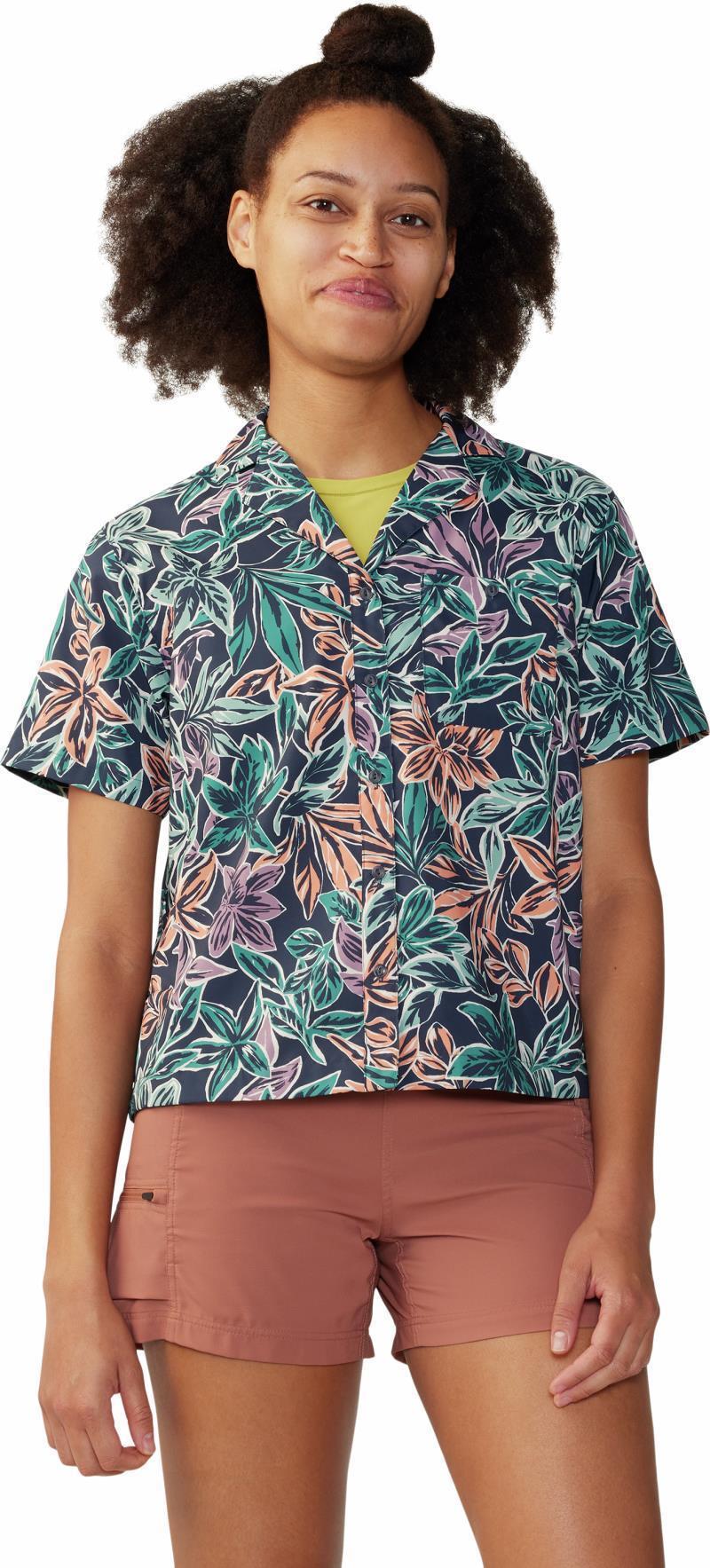 Trail Sender SS - Womens - Dark Zinc Floral Print 1