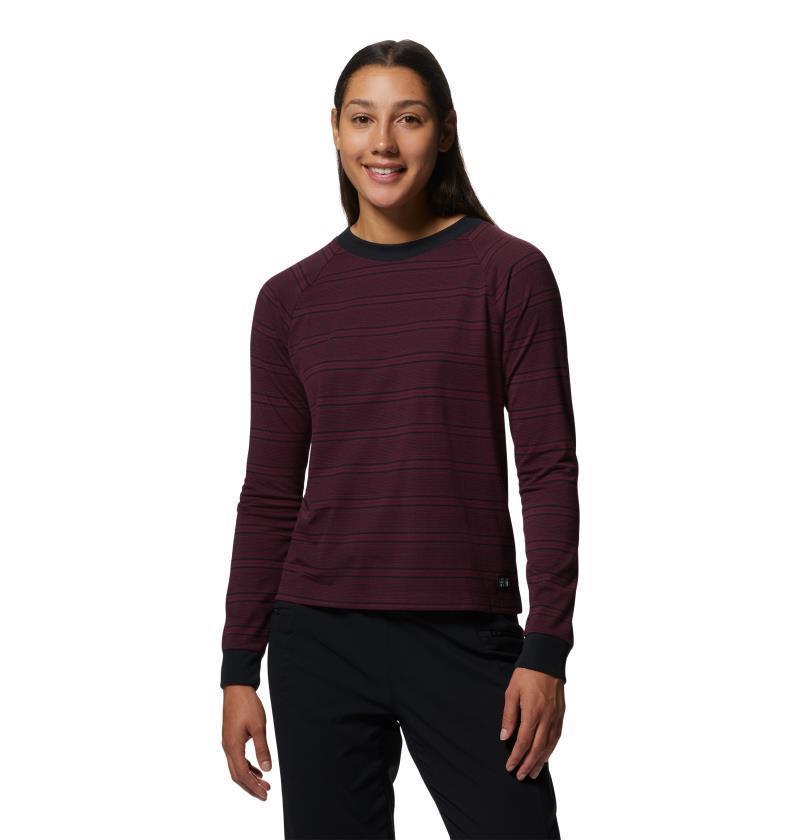 Wander Pass LS - Womens - Cocoa Red Pacific Stripe 1