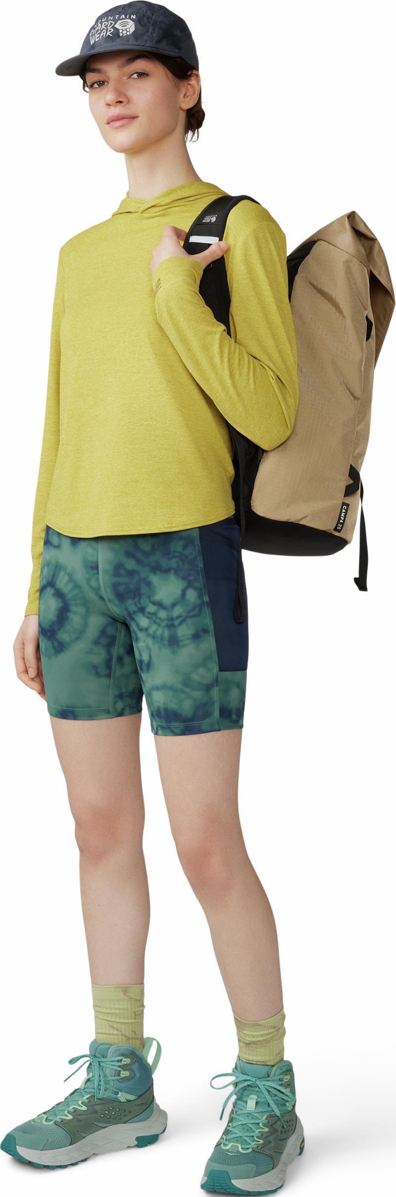 Yuba Trail Shorts, 5" Inseam - Womens - Blue Pine Spore Dye Print 5
