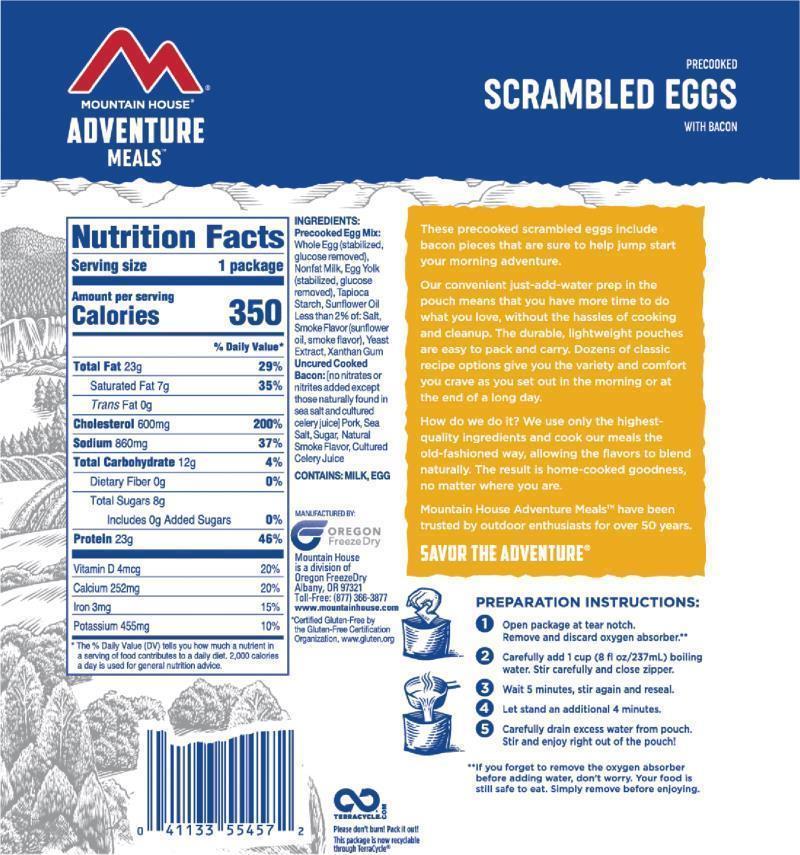 Scrambled Eggs with Bacon - Gluten Free - not applicable 1