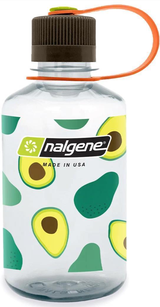 Sustain Narrow Mouth Loop Top - Fruit Prints - 500ml / 16oz - Clear with Avocados 1