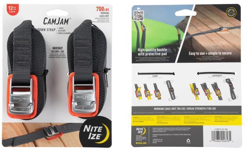 CamJam Tie Down Strap 12 ft - 2 Pack - Not Applicable 2