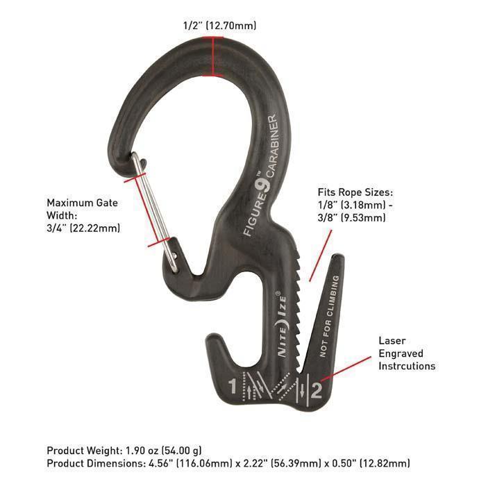 Figure 9 Carabiner Large - Black - Single Pack with Rope - Not Applicable 2