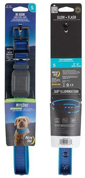 NiteDog Rechargeable LED Collar - L - Blue / Blue 1