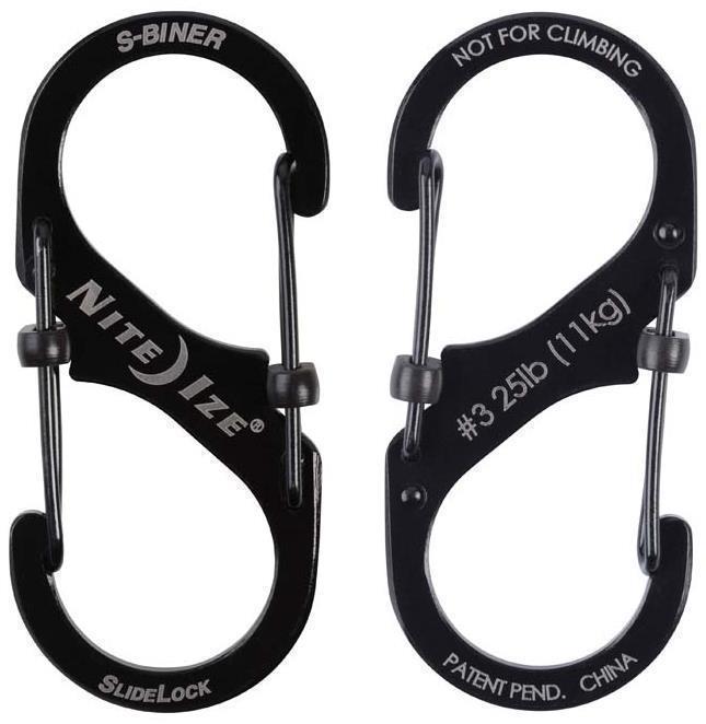 S-Biner SlideLock #3 - Stainless Steel - Black 1
