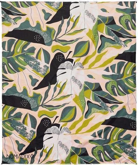 Festival Blanket - monstera green pink 1