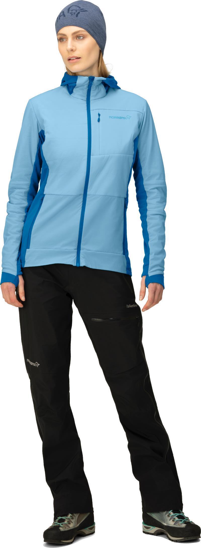 Falketind Alpha90 Insulated Zip Hood - Womens - Aquarius / Mykonos Blue 3