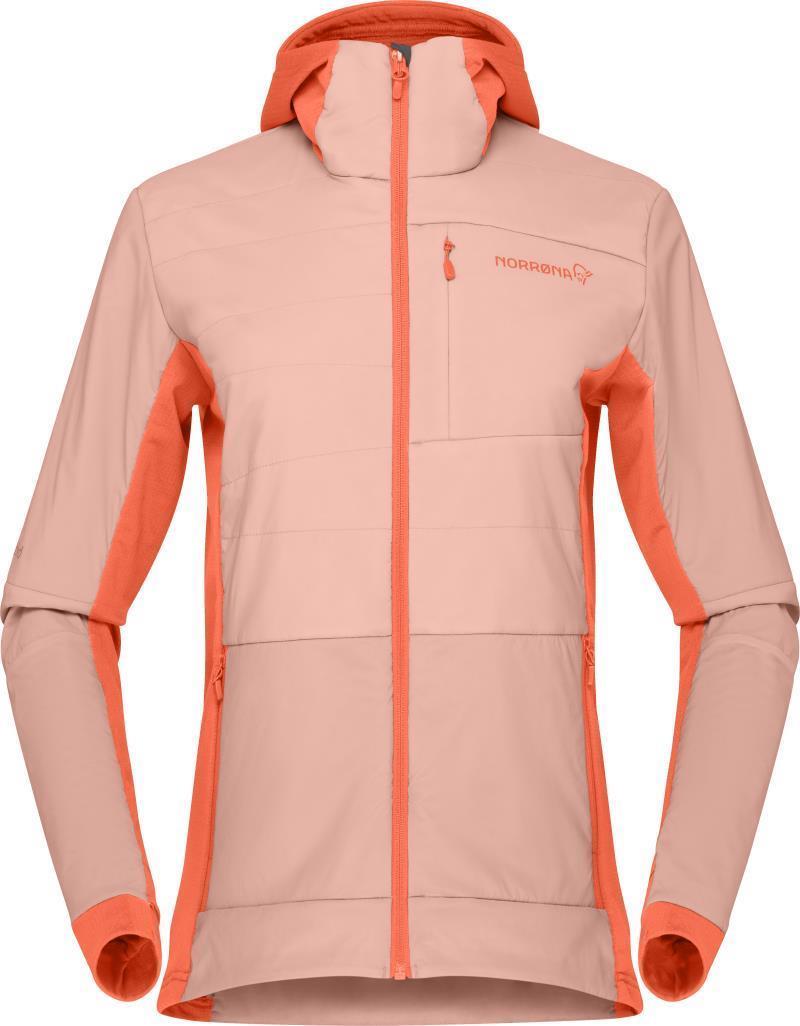 Falketind Alpha90 Insulated Zip Hood - Womens - Orange Alert / Peach Amber 1