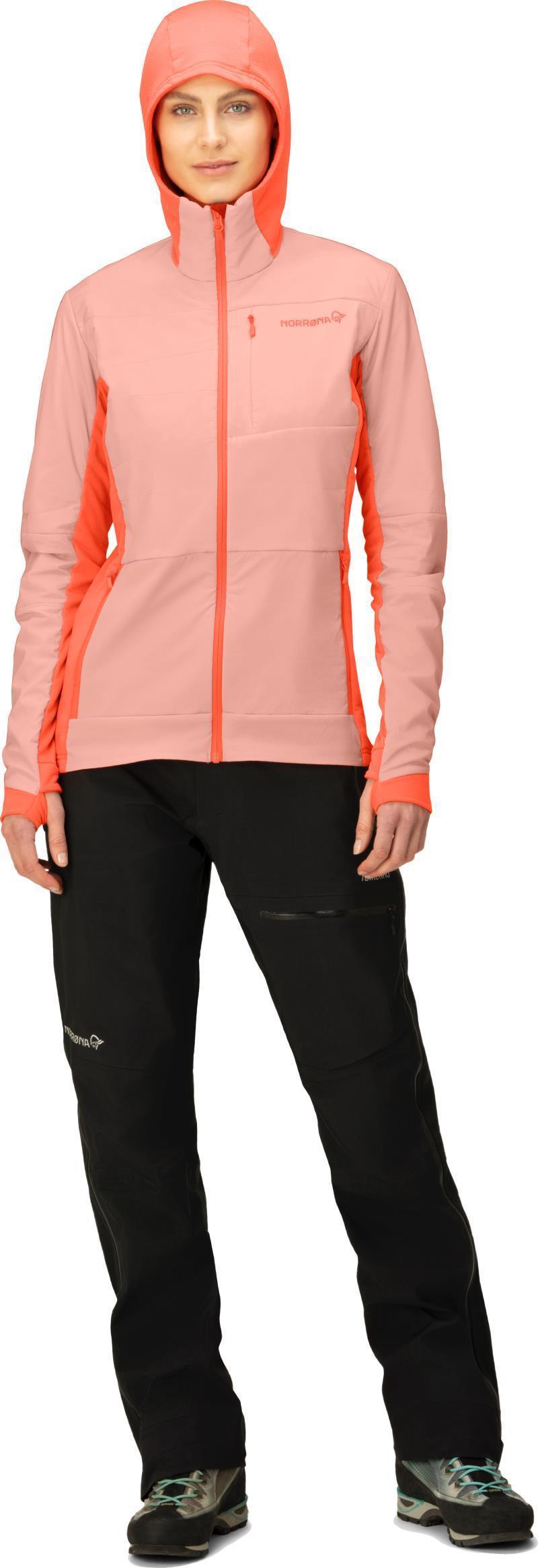 Falketind Alpha90 Insulated Zip Hood - Womens - Orange Alert / Peach Amber 3