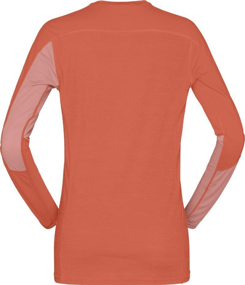Falketind Equaliser Merino Round Neck - Womens - Peach Amber / Orange Alert 2