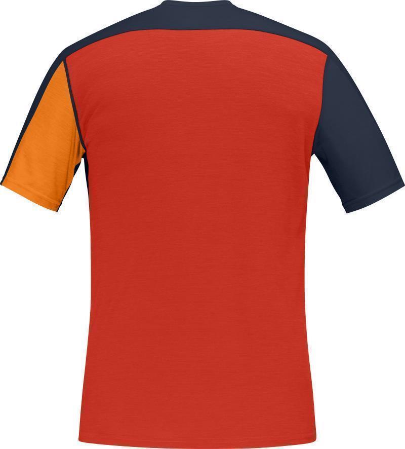 Falketind Equaliser Merino T-Shirt - Mens - Orange Popsicle / Indigo Night 2