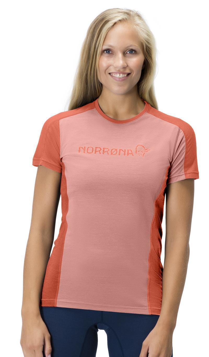 Falketind Equaliser Merino T-Shirt - Womens - Peach Amber / Orange Alert 3