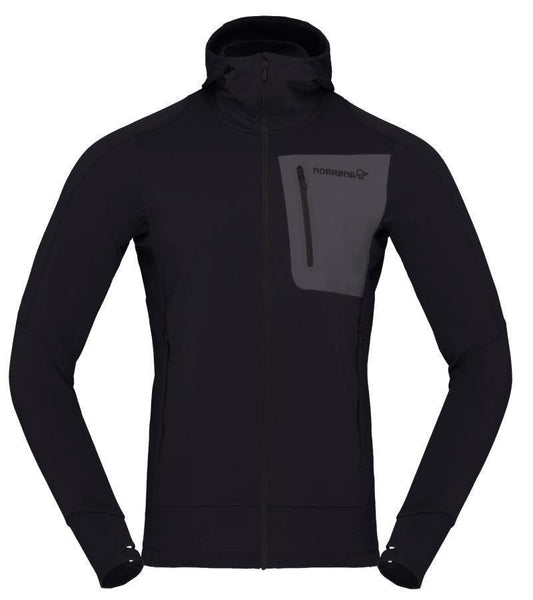 Falketind Power Grid Hood - Mens - Caviar 1