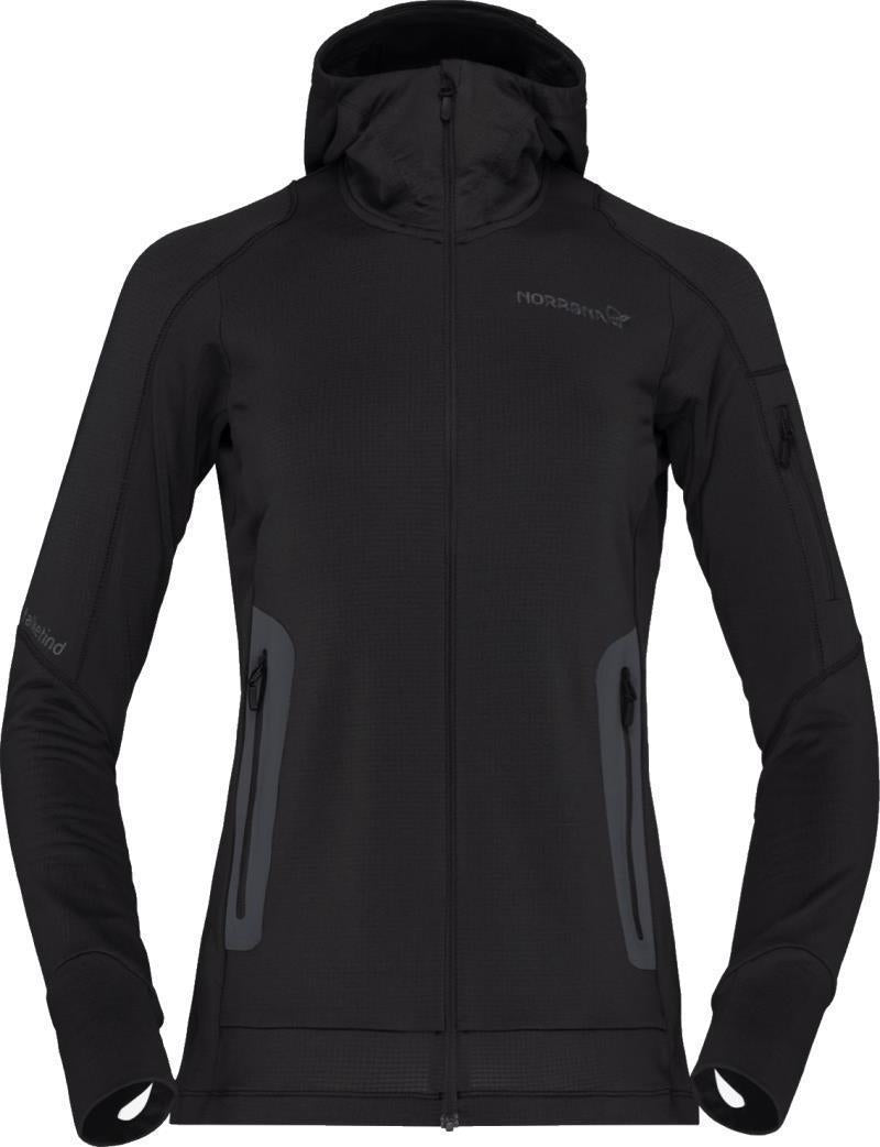 Falketind Power Grid Hood - Womens - Caviar 1