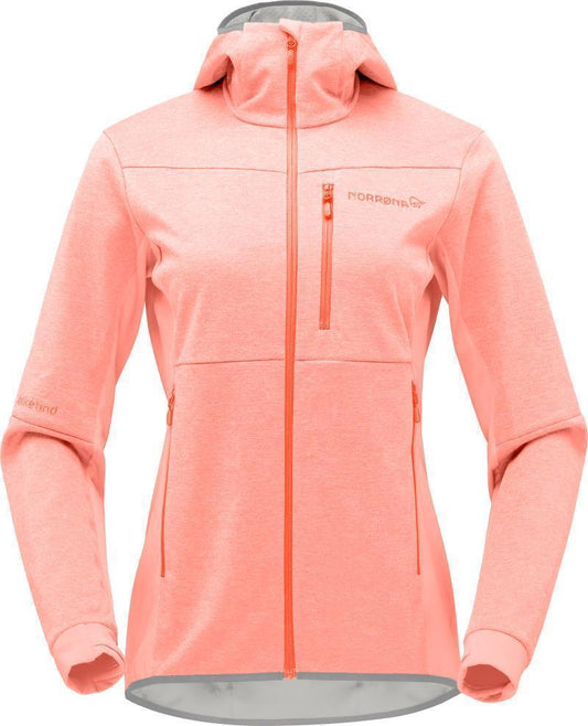 Falketind Warm2 Octa Hood - Womens - Orange Alert / Peach Amber 1