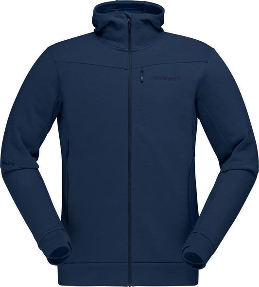 Falketind Warmwool2 Stretch Zip Hood - Mens - Indigo Night 1