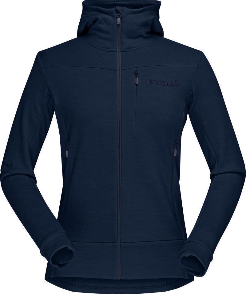 Falketind Warmwool2 Stretch Zip Hood - Womens - Indigo Night 1