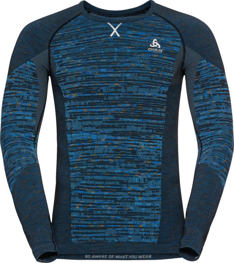 BL Top Crew Neck LS Blackcomb Eco - Mens - Indigo Bunting / Space Dye 1