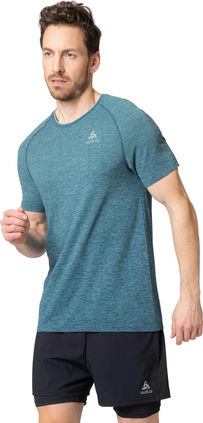 Essential Seamless Crew Neck SS - Mens - Saxony Blue Melange 2