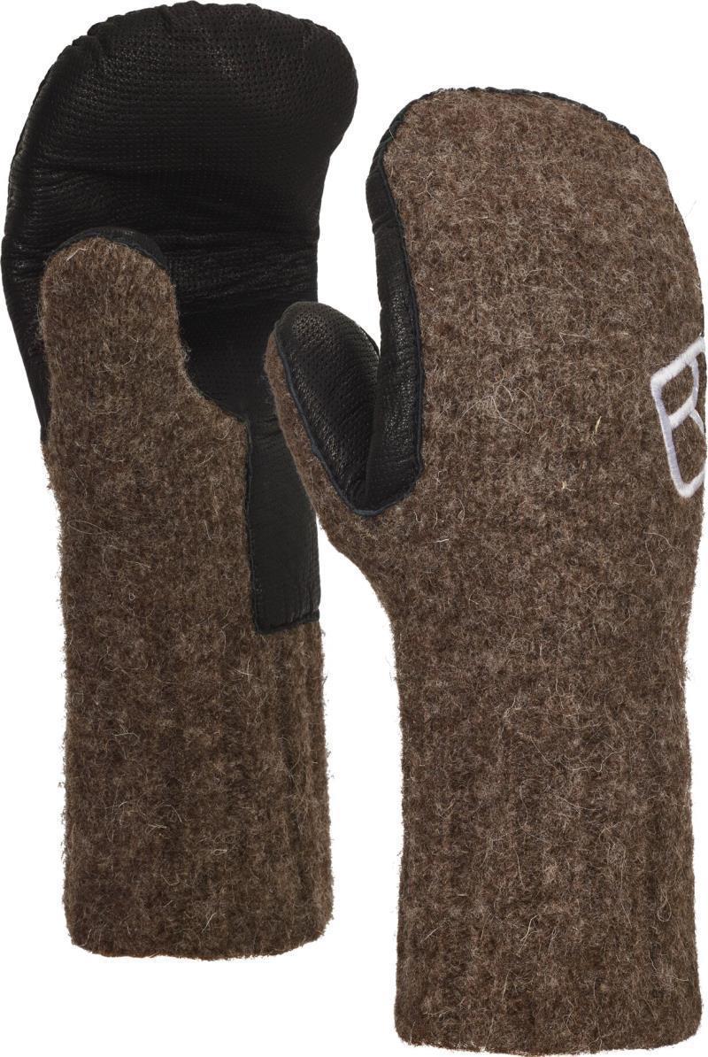 Classic Wool Mittens Leather - Black Sheep 1