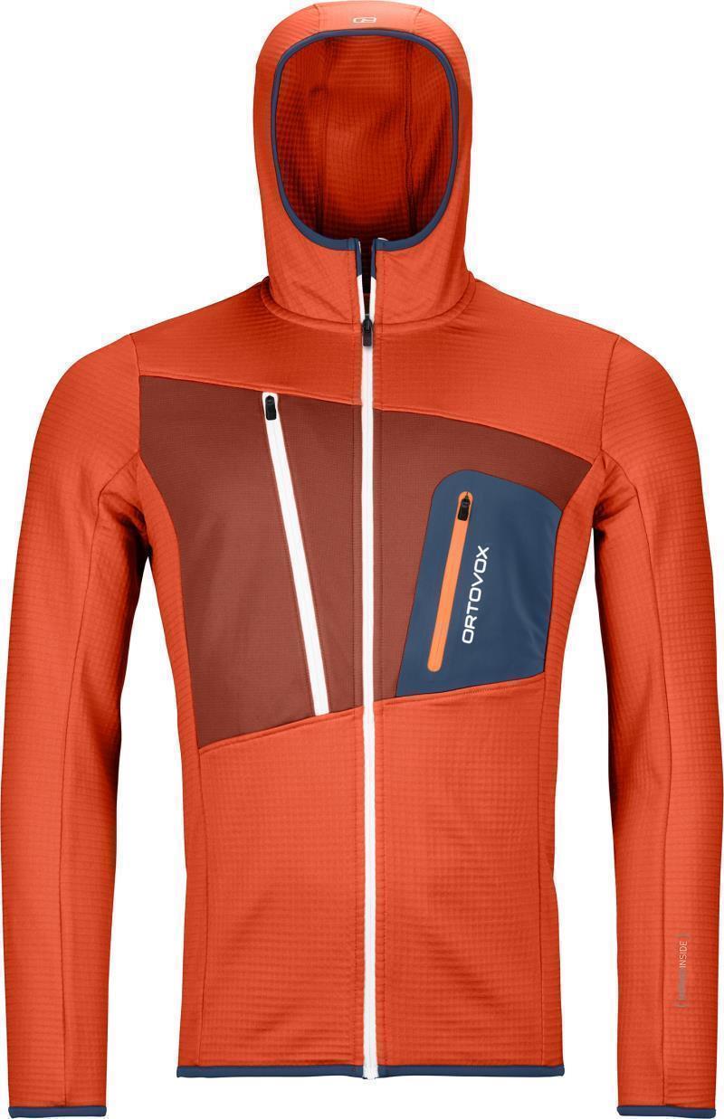 Fleece Grid Hoody - Mens - Desert Orange 1