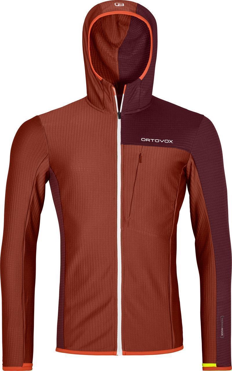 Fleece Light Grid Hooded Jacket - Mens - Clay Orange 1