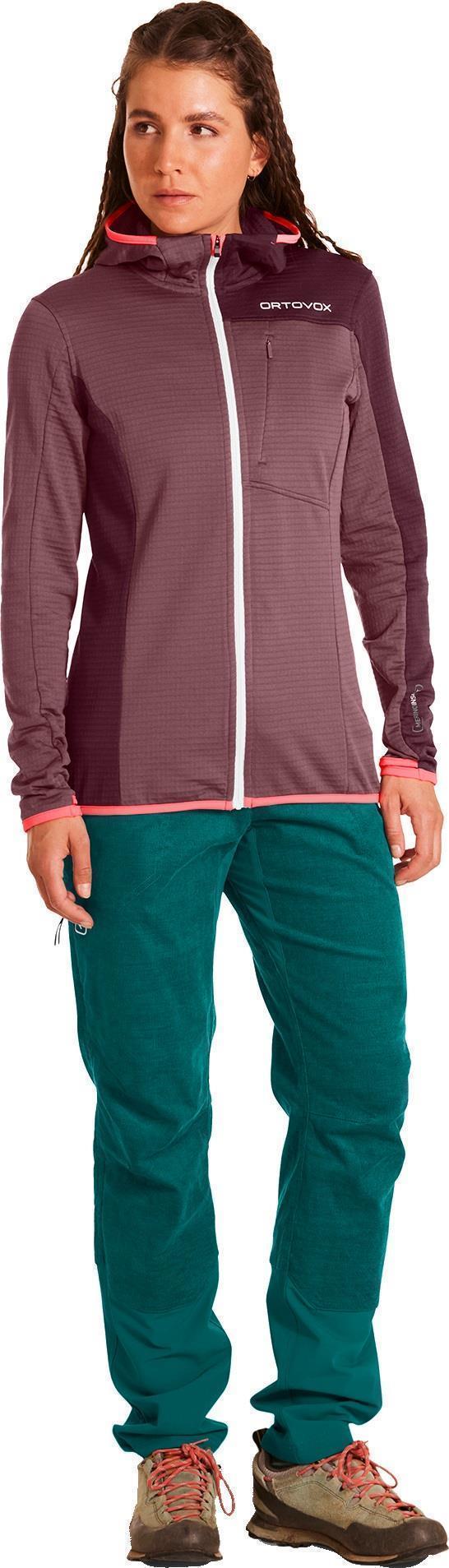 Fleece Light Grid Hooded Jacket - Womens - Mountain Rose 2