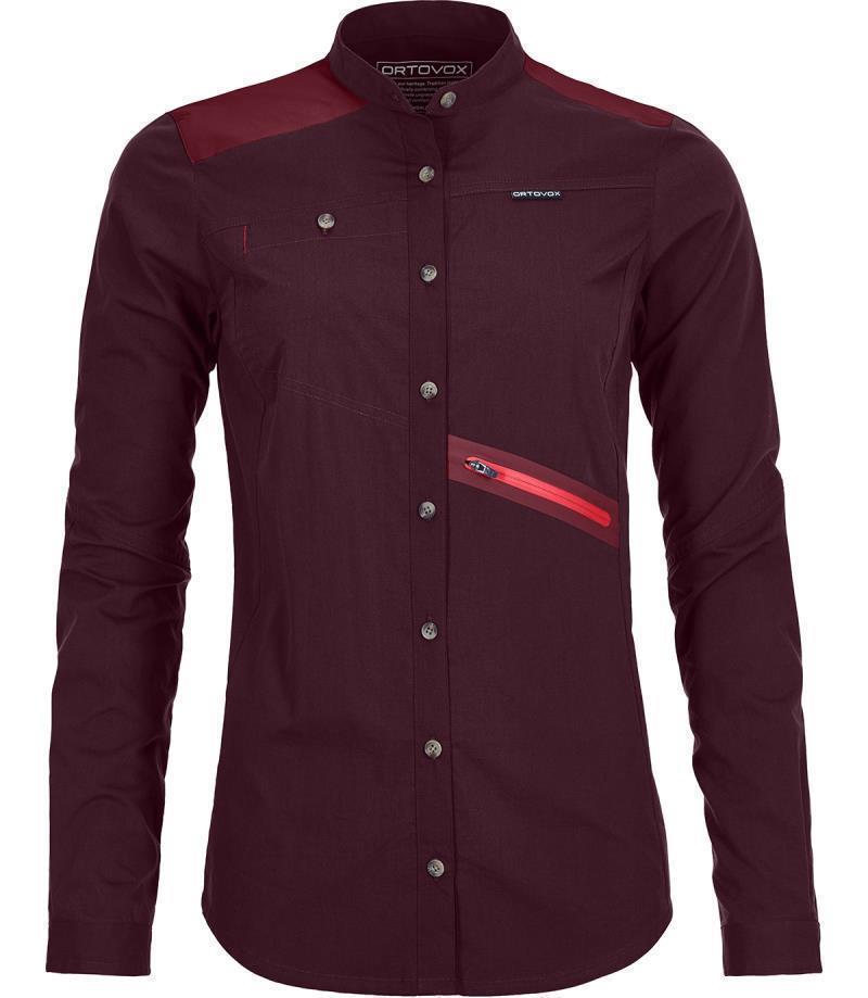 Merino Ashby Shirt LS - Womens - Dark Wine 1