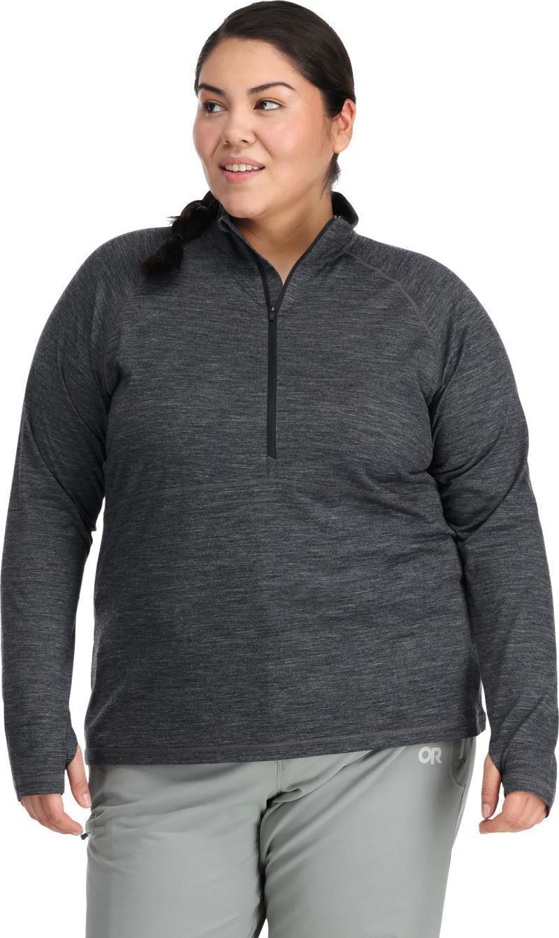 Alpine Onset Merino 150 Half Zip, Plus - Womens - Charcoal Heather 1