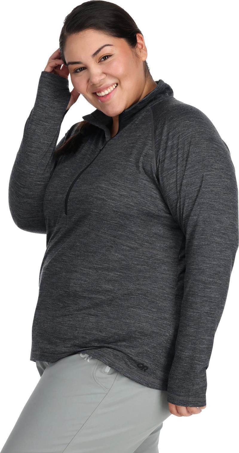 Alpine Onset Merino 150 Half Zip, Plus - Womens - Charcoal Heather 3