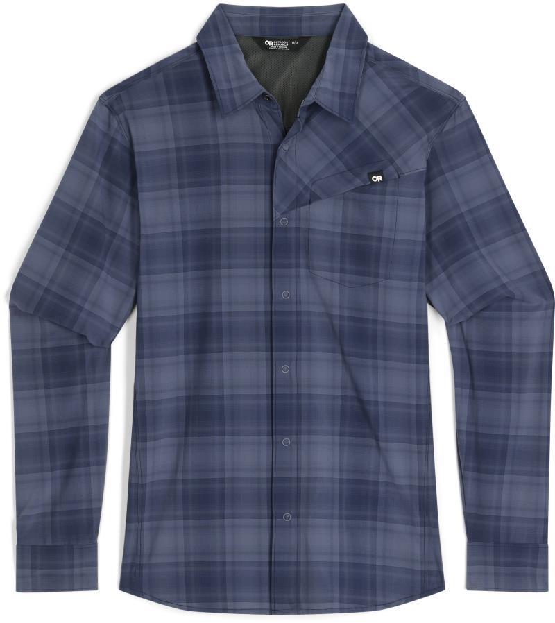Astroman LS Sun Shirt - Mens - Naval Blue Plaid 1