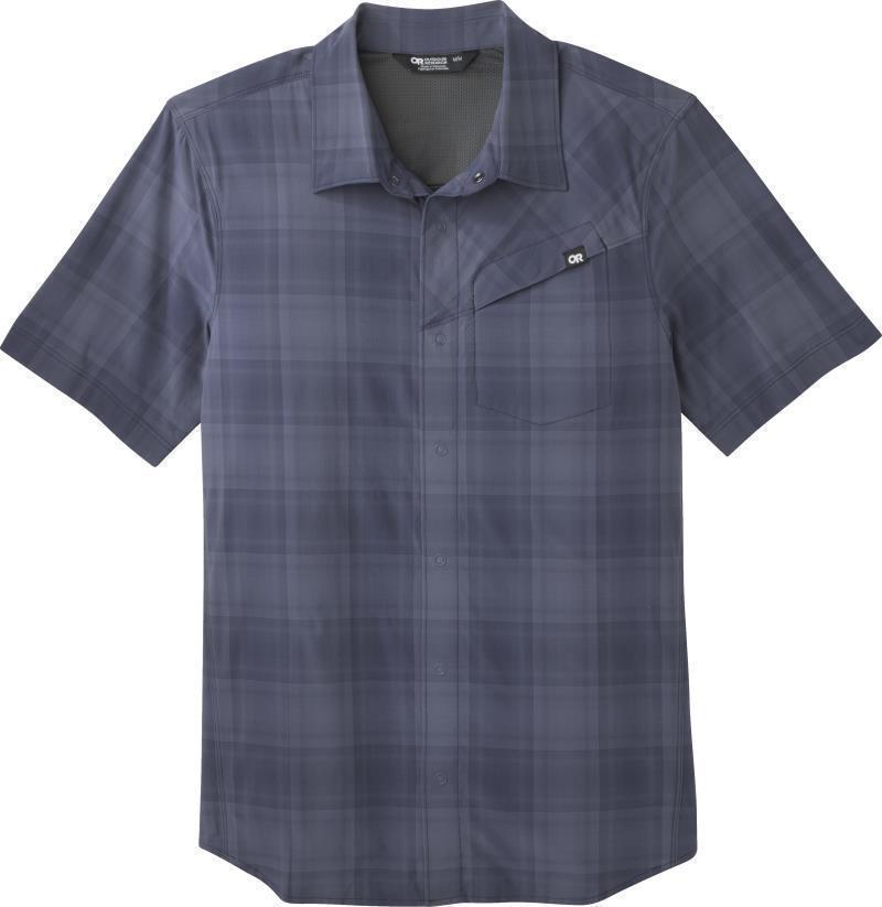 Astroman SS Sun Shirt - Mens - Naval Blue Plaid 1