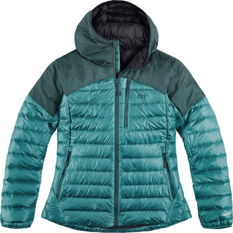 Helium Down Hoodie - Womens - Deep Lake / Treeline 1