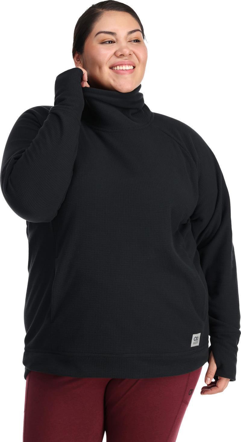 Trail Mix Cowl Pullover, Plus - Womens - Black 1