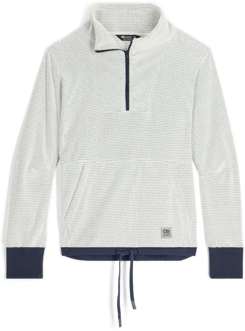 Trail Mix Quarter Zip Pullover - Womens - Snow / Naval Blue 1