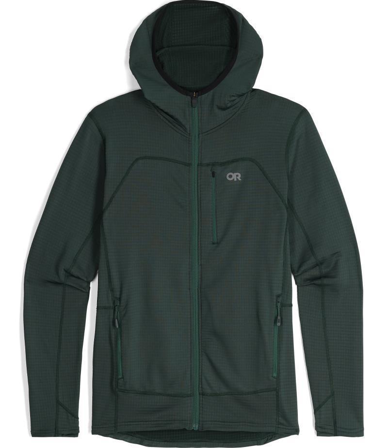 Vigor Grid Fleece Full Zip Hoodie - Mens - Grove 1