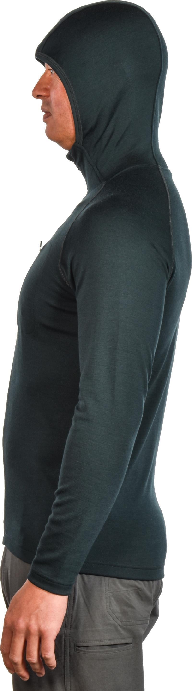 100% Merino. Full Zip Hoody, 260gm - Mens - deep teal 1