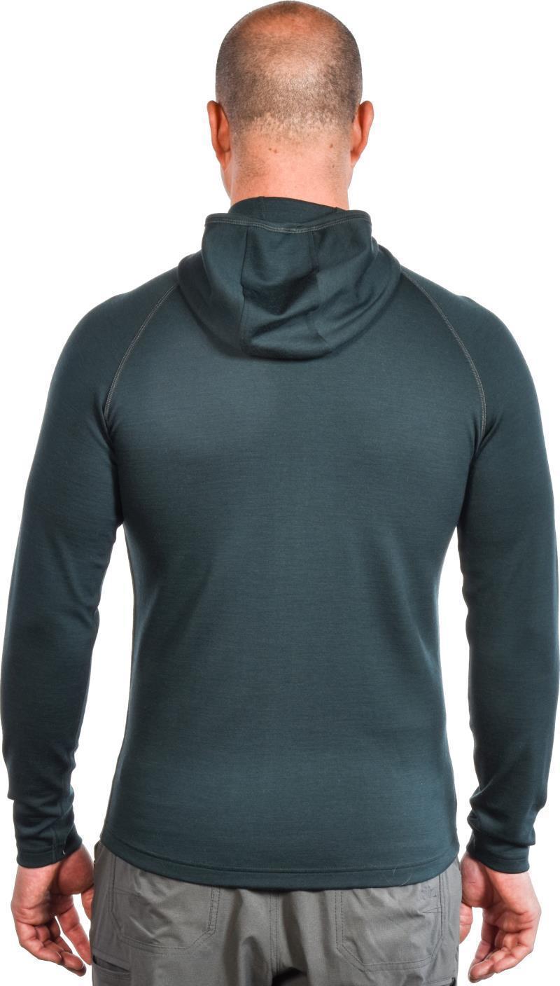 100% Merino. Full Zip Hoody, 260gm - Mens - deep teal 1