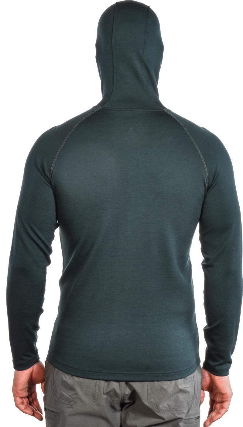 100% Merino. Full Zip Hoody, 260gm - Mens - deep teal 1