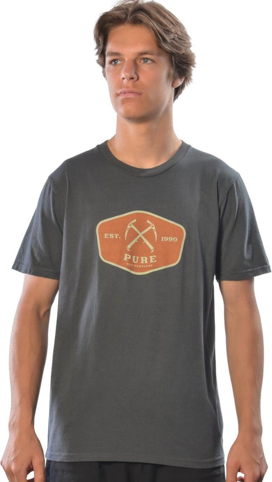 Get Vertical T-Shirt, Organic Cotton - Mens - Slate 1