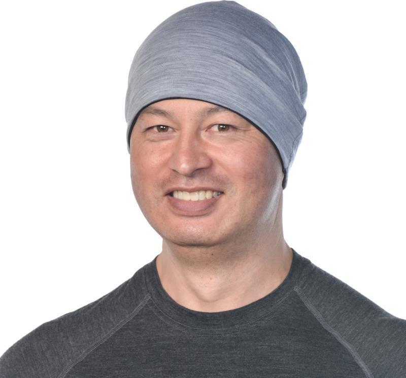 Merino, Reversible Beanie, 160gm - black / grey 1