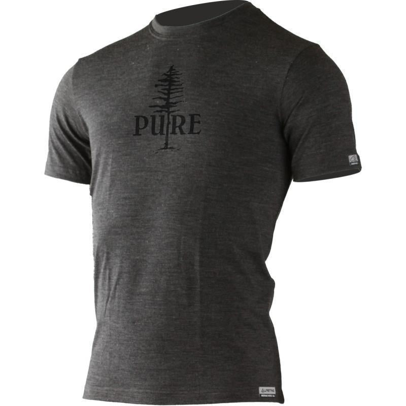 PURE Tree 100% Merino Wool SS T-Shirt - Mens - Charcoal 1