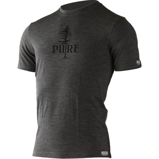 PURE Tree 100% Merino Wool SS T-Shirt - Mens - Charcoal 1
