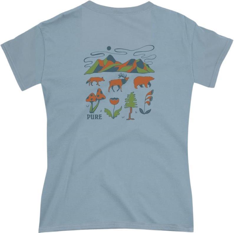 Pima Cotton, Outdoor Culture, Back, SS T-Shirt - Womens - powder blue 1