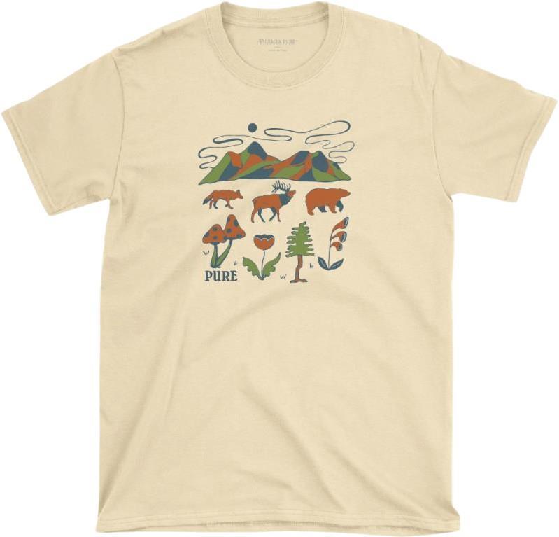 Pima Cotton, Outdoor Culture, SS T-Shirt - Mens - cream 1