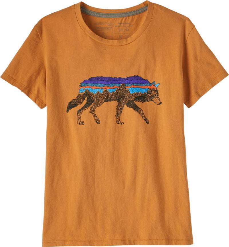 Back For Good Organic T-Shirt - Womens - Cloudberry Orange w/Wolf 1