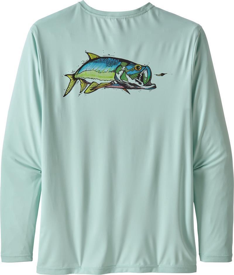 Capilene Cool Daily Fish Graphic LS Shirt - Mens - Chase / Atoll Blue 3