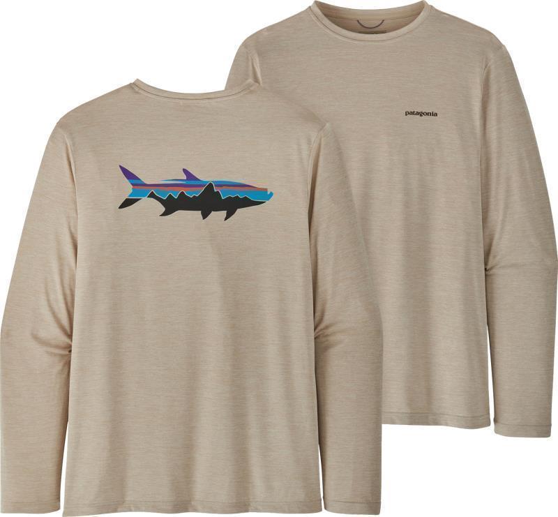 Capilene Cool Daily Fish Graphic LS Shirt - Mens - Fitz Roy Tarpon / Pumice X-Dye 1