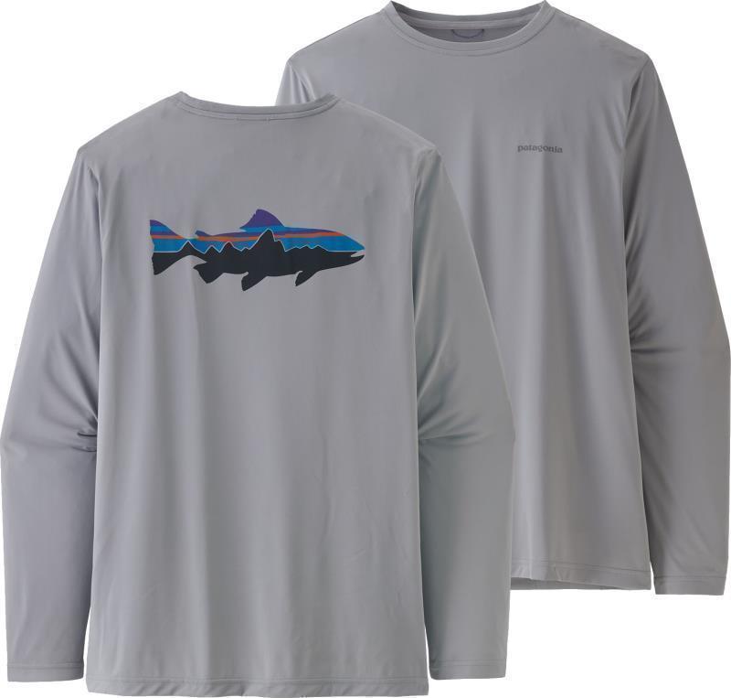Capilene Cool Daily Fish Graphic LS Shirt - Mens - Fitz Roy Trout / Salt Grey 1